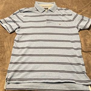 Blue and navy stripped Tommy Hilfiger collared shirt size large